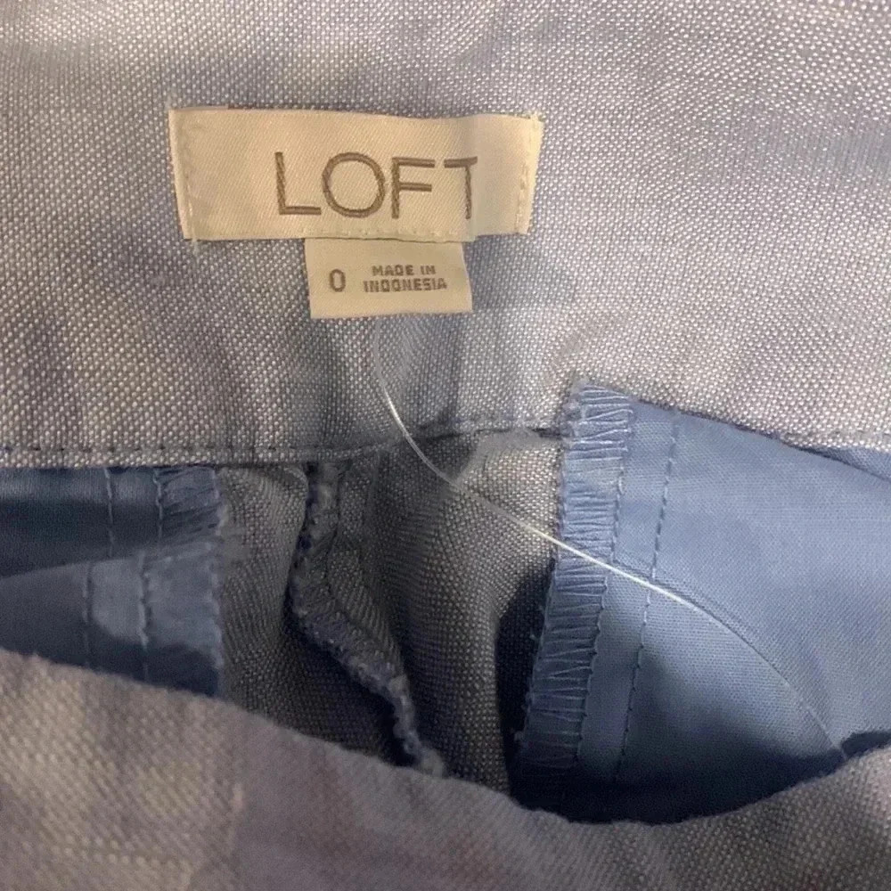 Loft Cropped Wide Leg Linen Pants Classic Lightweight High Waisted - Picture 5 of 7